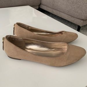 Tan suede flats